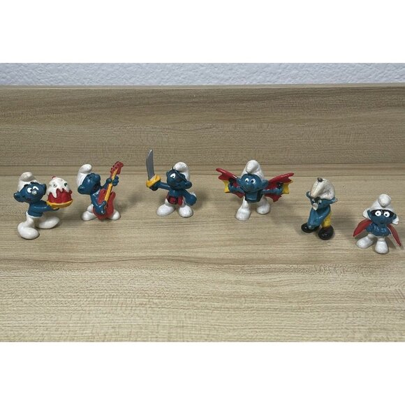 Schleich Other - Lot of 6 Vintage Schleich Peyo Smurf Figures Late 60-70s‎ Smurfs Figures